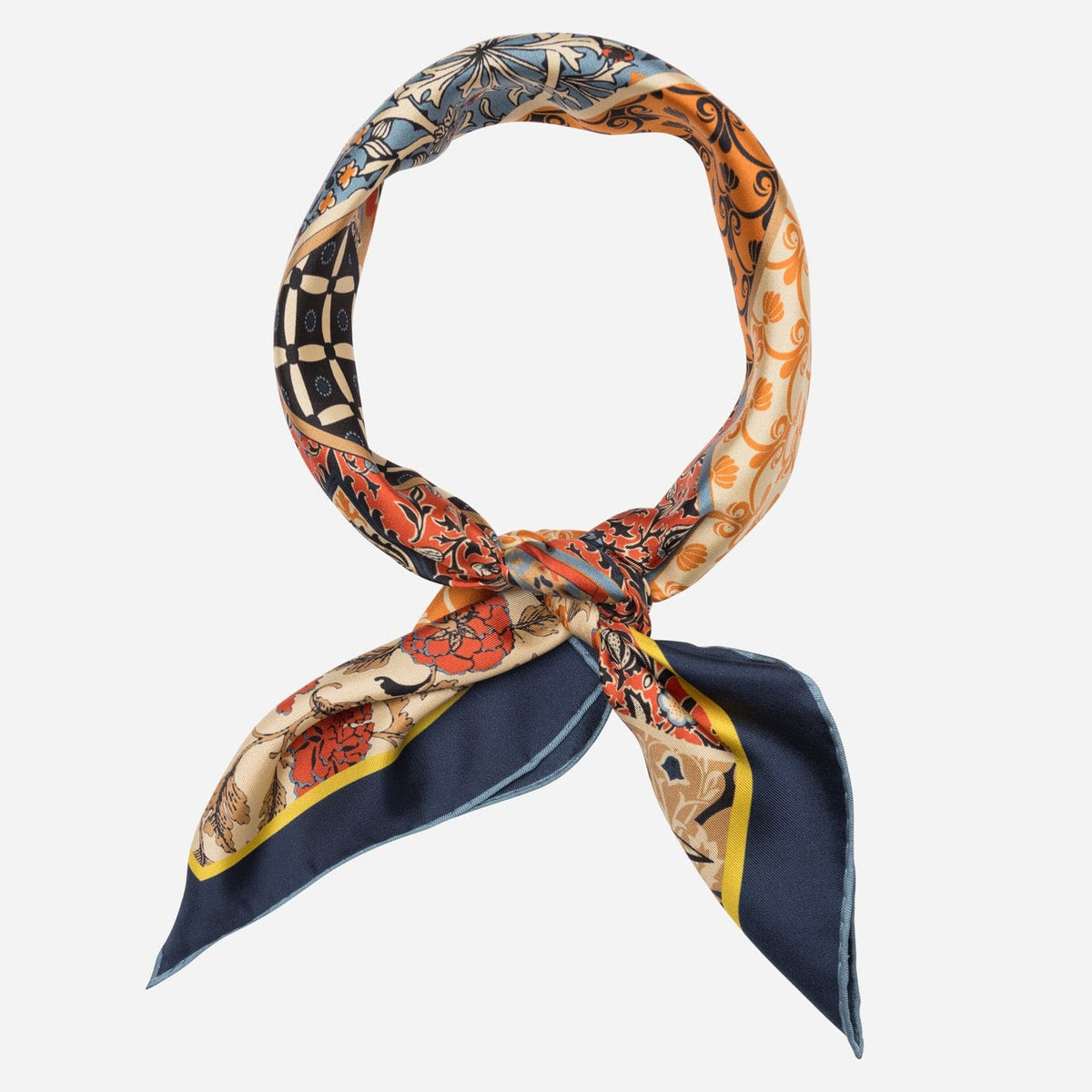 Orange and Blue Italian Silk Neckerchief