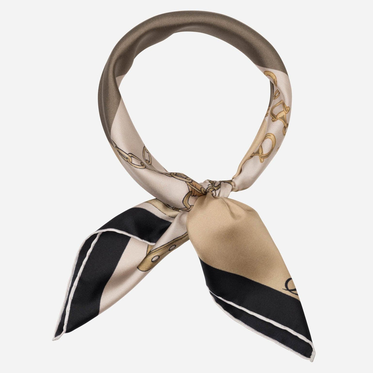 Tan Equestrian Italian Silk Neckerchief