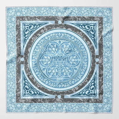 Italian Designer Blue Silk Neckerchief