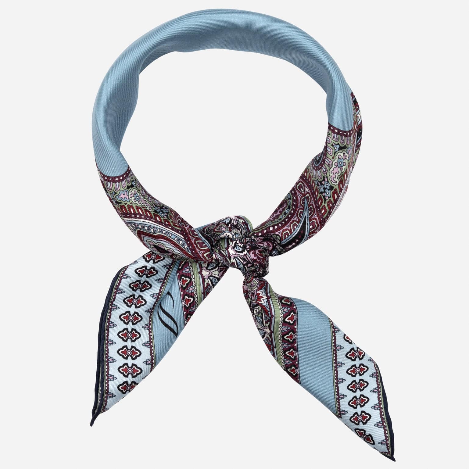 Italian Silk Neckerchief - Paisley Blue