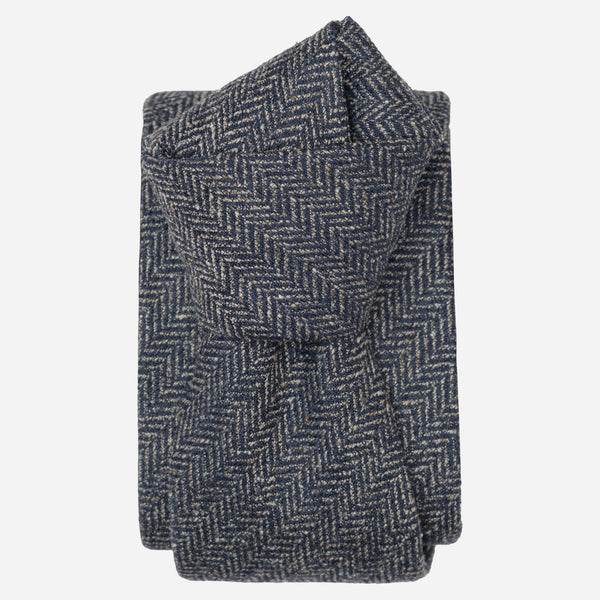 Textured Matte Navy Blue Silk Tie