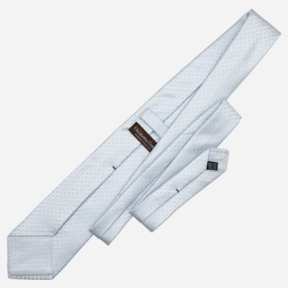 Men's Designer Italian Silk Tie Ice Blue