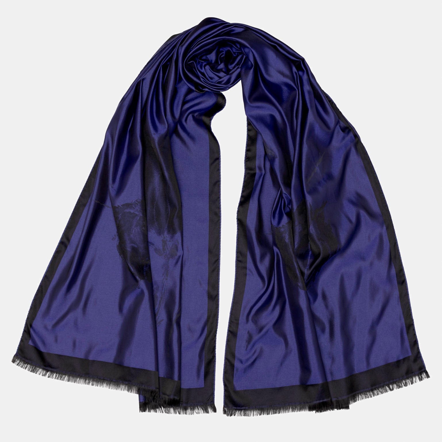 Sapphire Italian Silk Satin Shawl