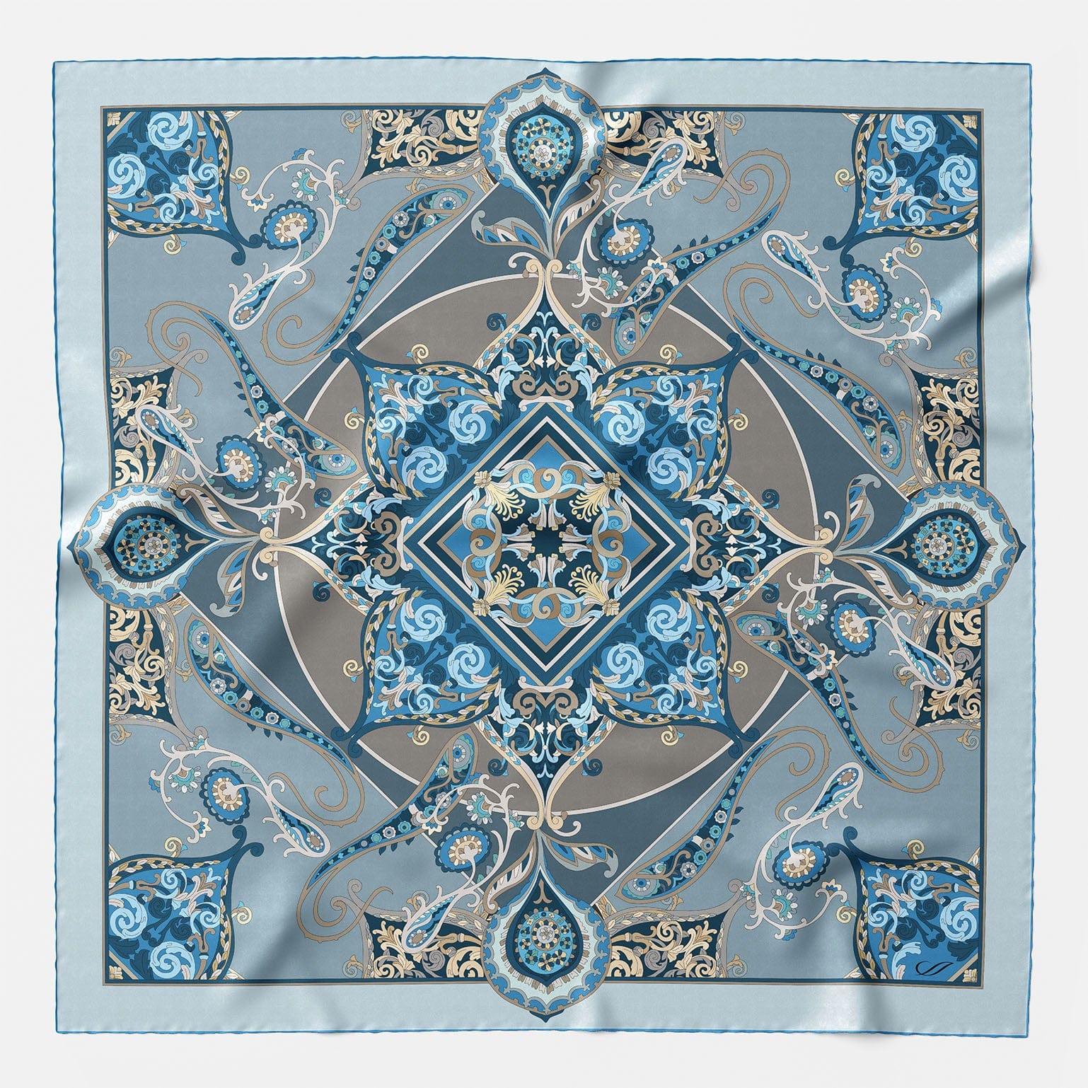 Women's Blue Silk Square Scarf