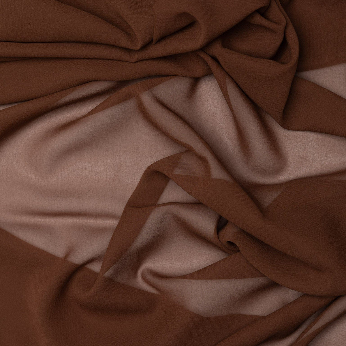 Brown Large Silk Georgette Wrap Shawl