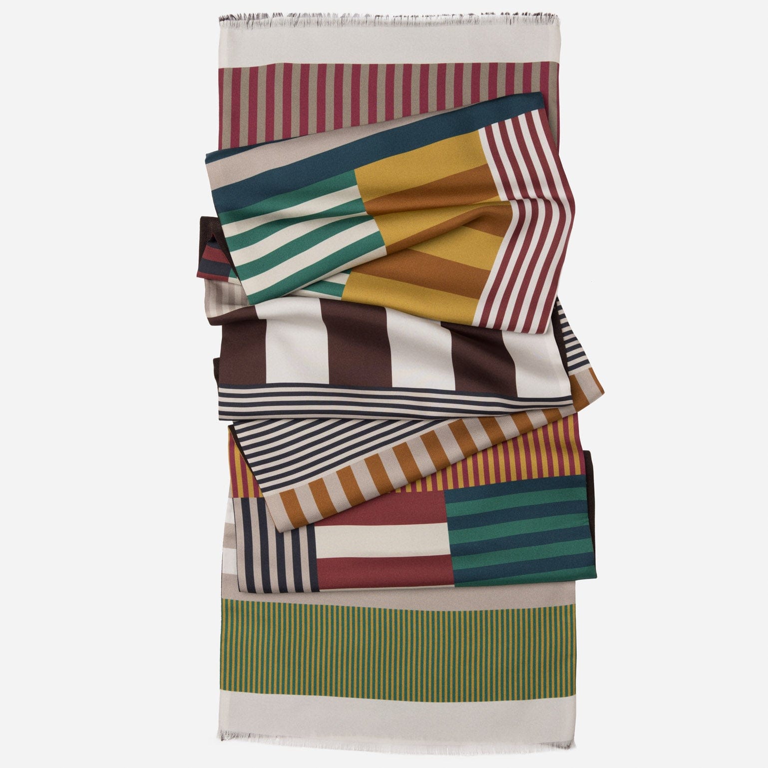 Striped Italian Wool Backed Silk Scarf