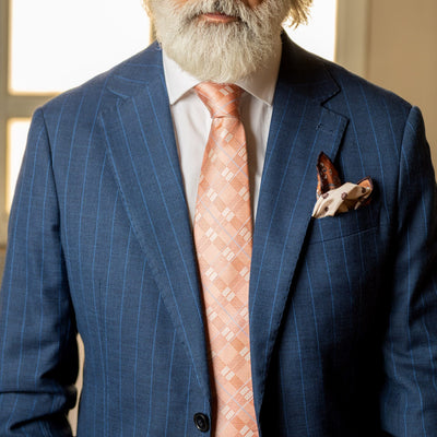Peach Italian Designer Silk Tie for Men