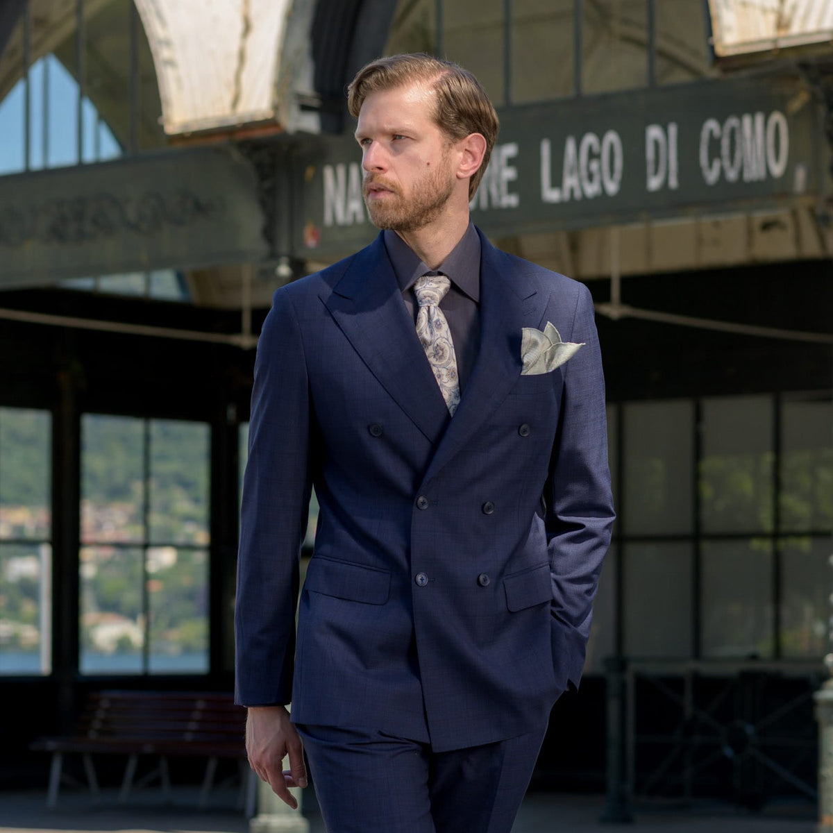 Handmade Italian Silk Tie Cream Floral