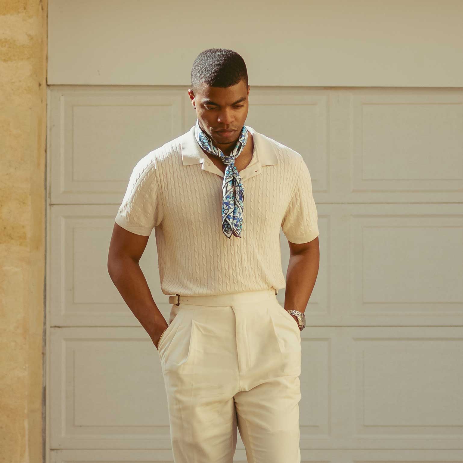 Men's Silk Bandana Neckerchief - Turquoise