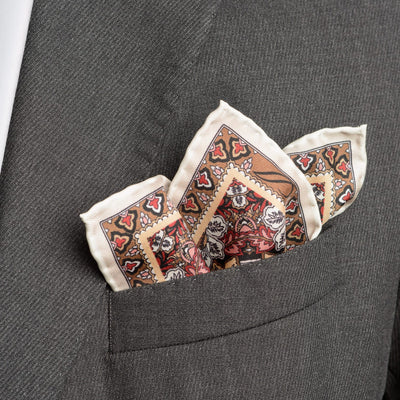 Blush Pink Paisley Silk Pocket Square
