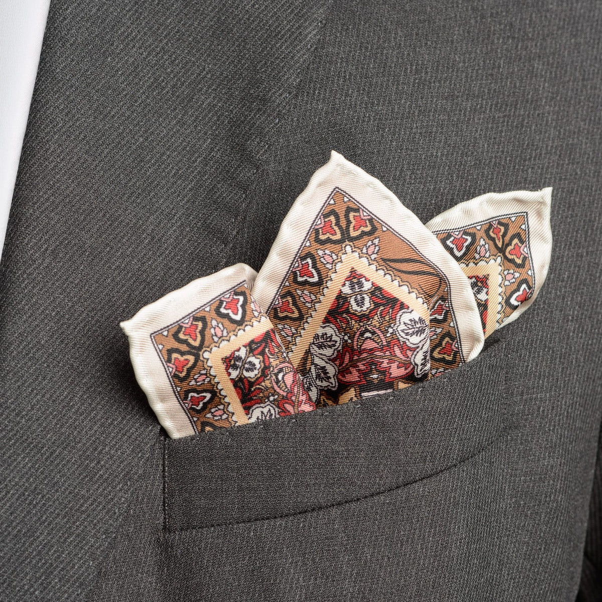 Blush Pink Paisley Silk Pocket Square