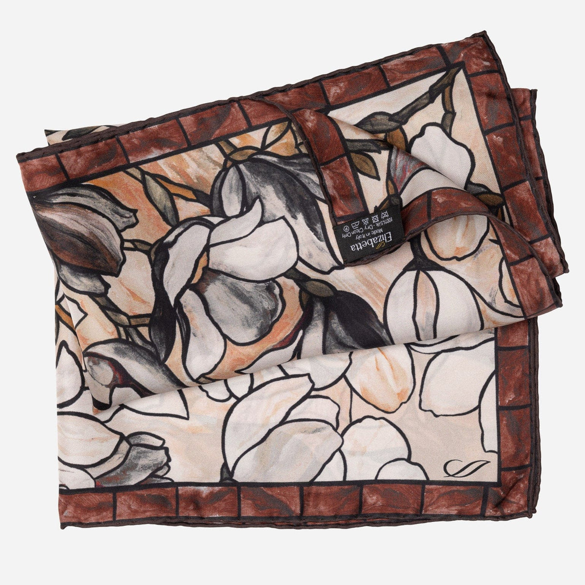 Women's Silk Bandana Floral Brown