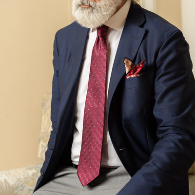 Crimson Red Handmade Italian Silk Tie