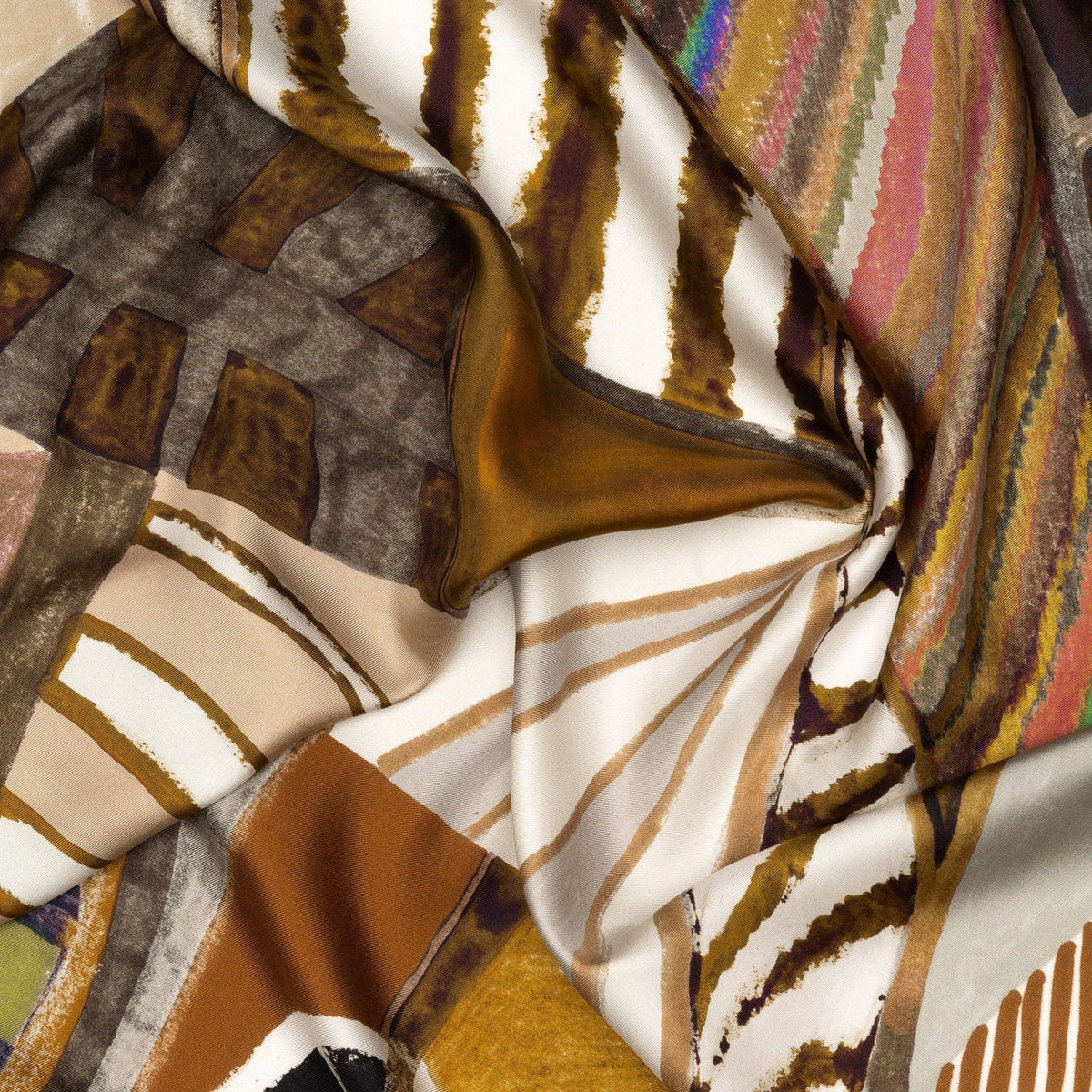 Earth Tones Italian Silk Square Scarf