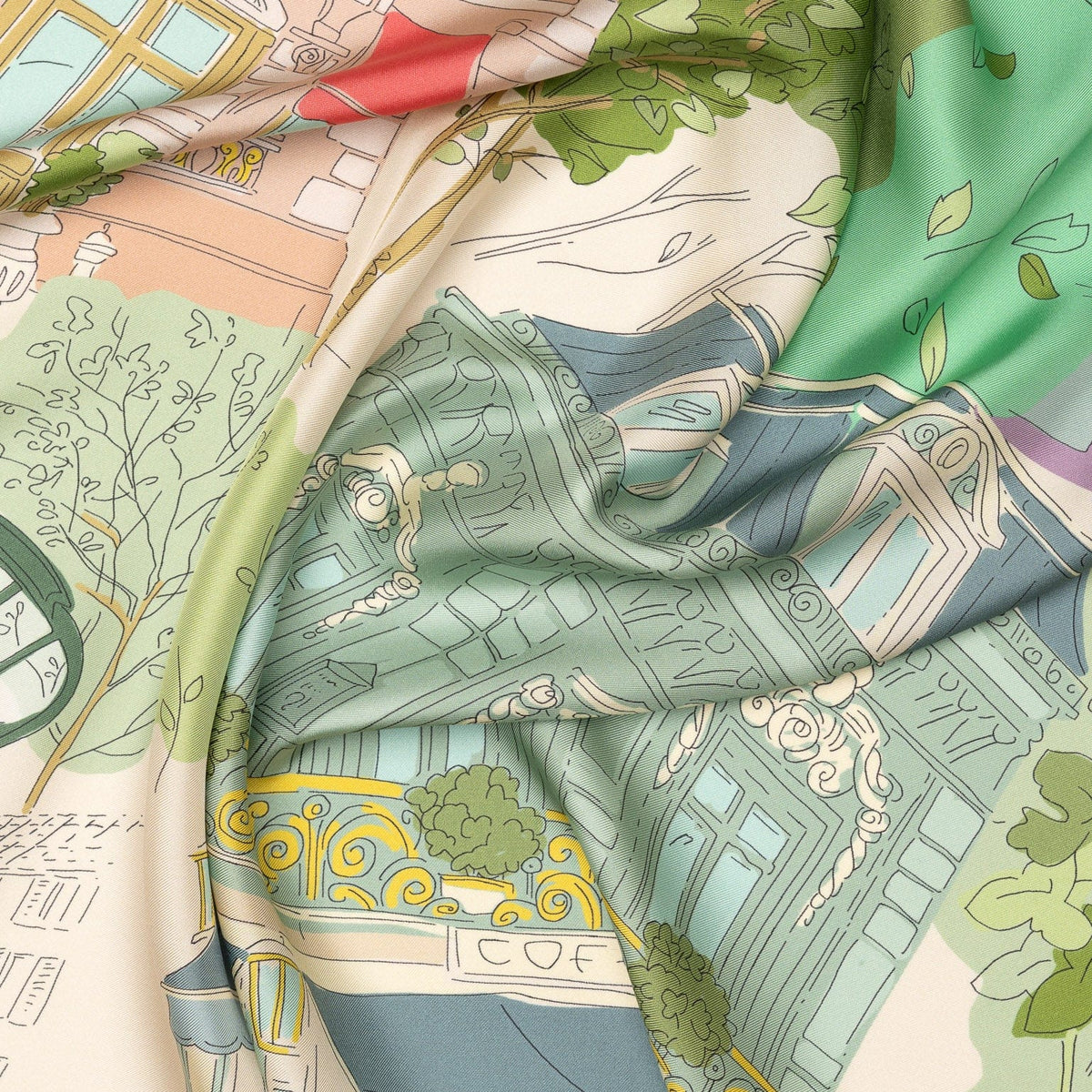 Green and Magenta Silk Square Scarf