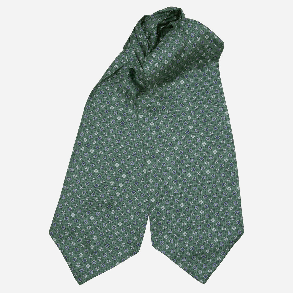 Designer Teal Green Silk Ascot Tie