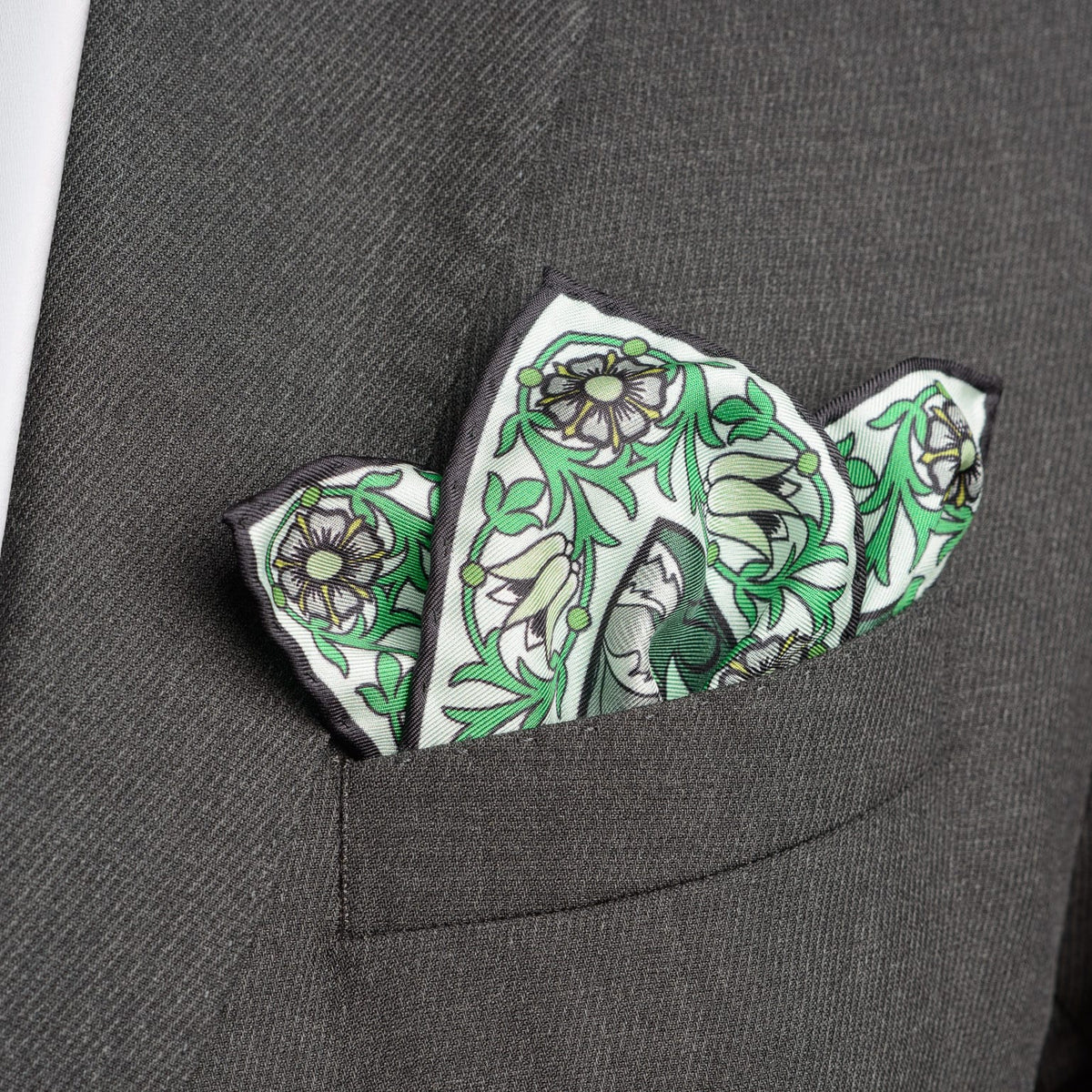 Emerald Green Silk Italian Pocket Square