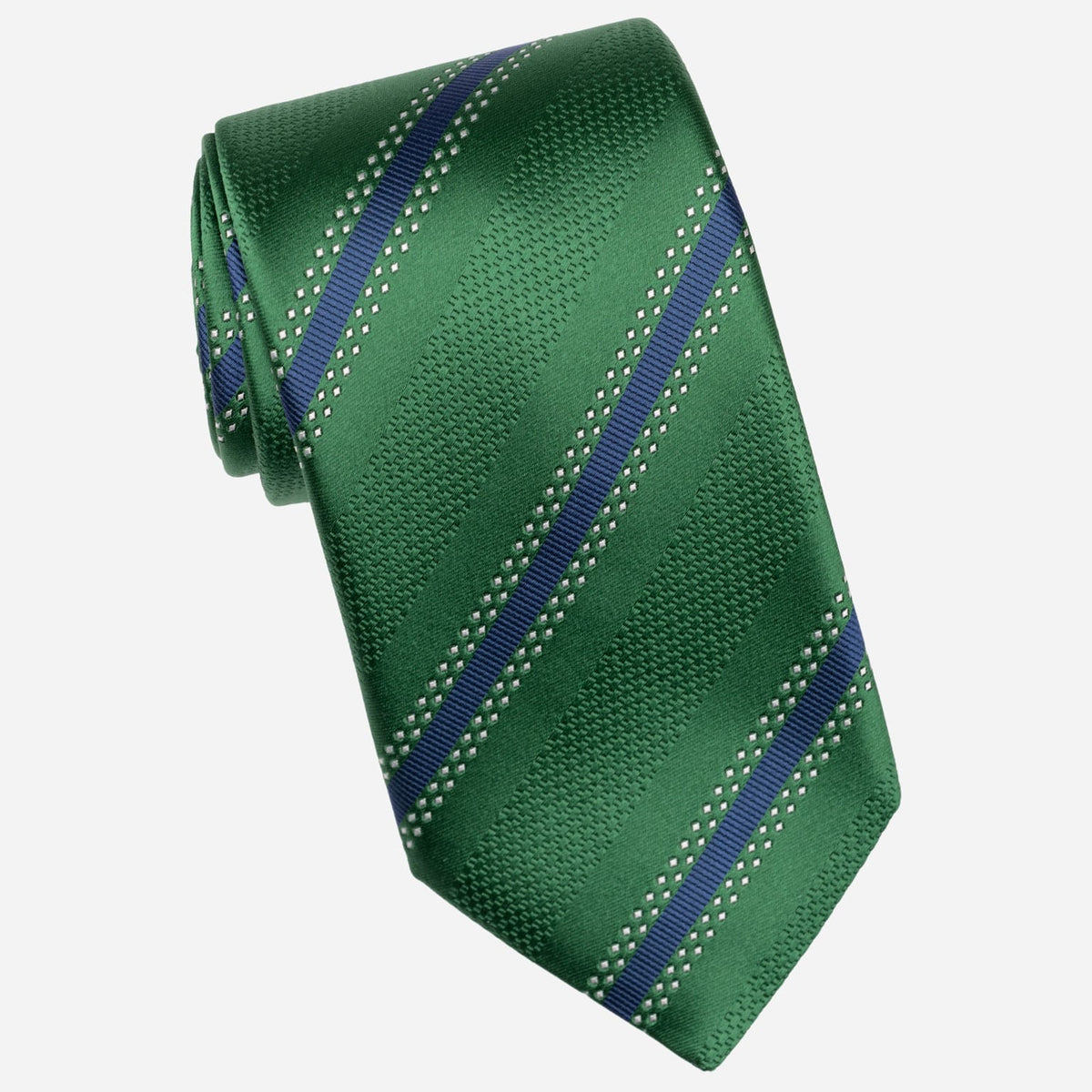 Italian Designer Green Striped Tie