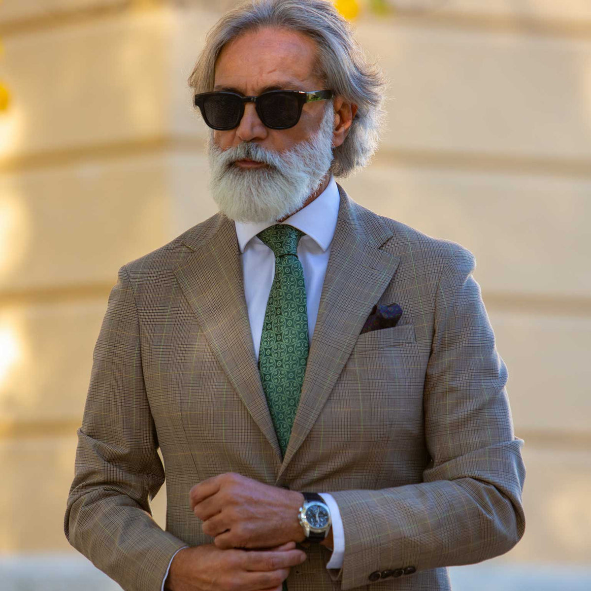 Vintage Designer Men's Silk Tie - Green