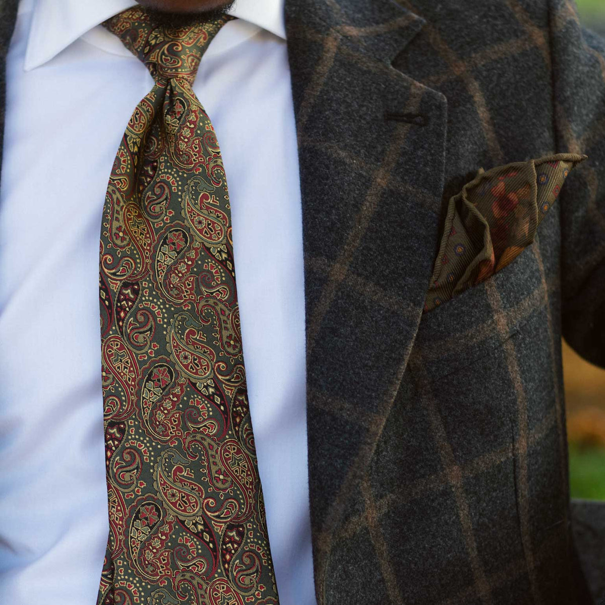 Men's luxury designer paisley silk tie