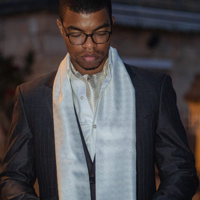 Champagne Italian Silk Ascot Tie