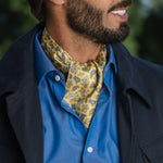 Italian Yellow Paisley Silk Ascot Tie
