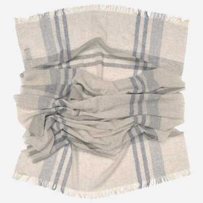 Beige Plaid 100% Italian Cashmere Scarf