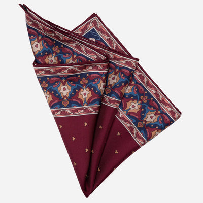 Italian Burgundy Silk Pocket Square