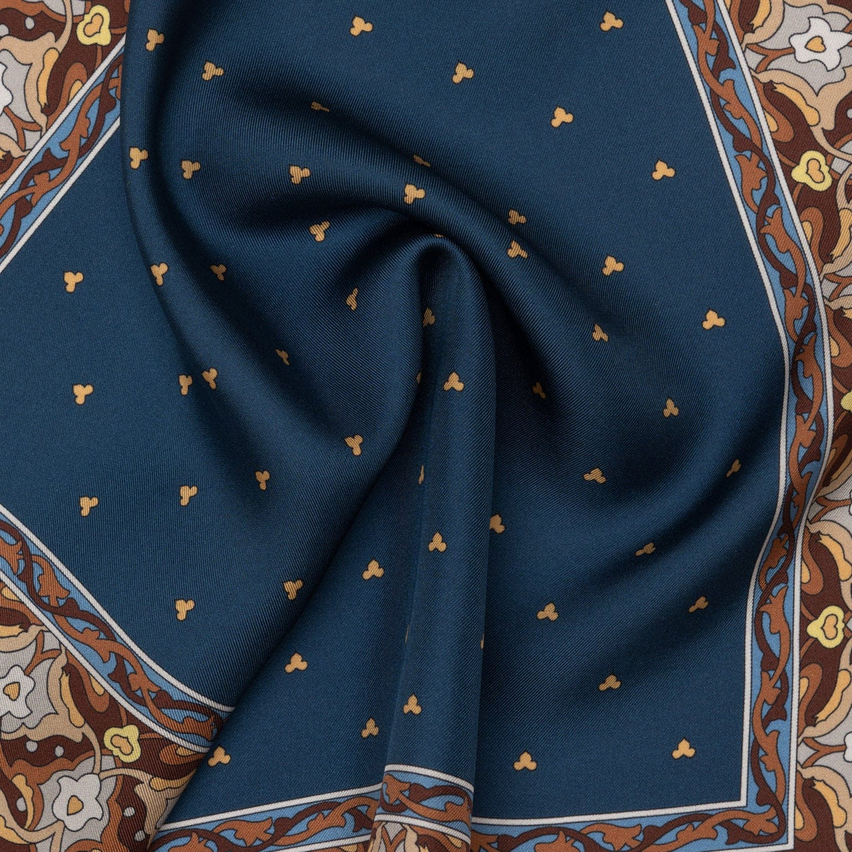 Italian Dark Blue Silk Pocket Square