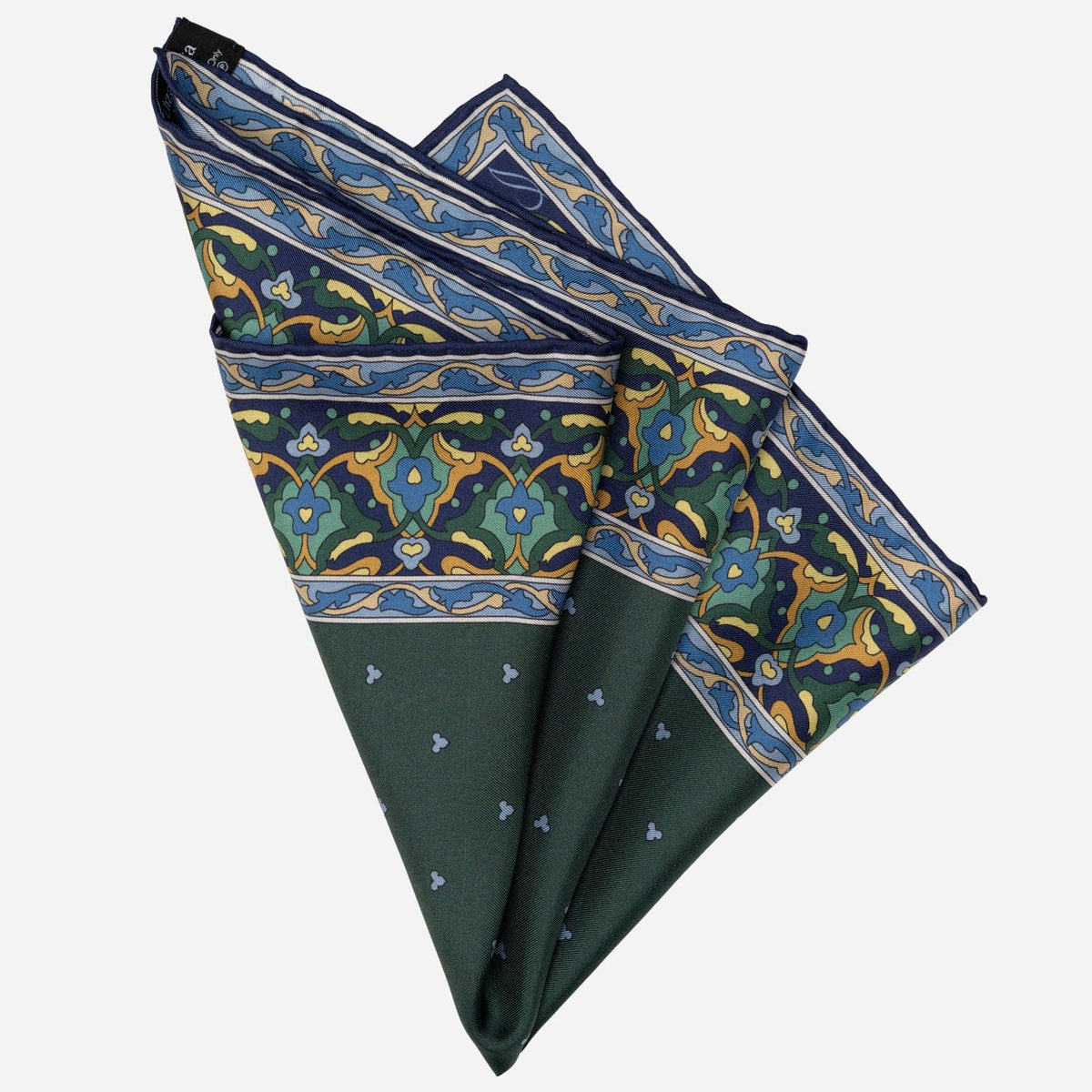 Italian Desginer Green Silk Pocket Square
