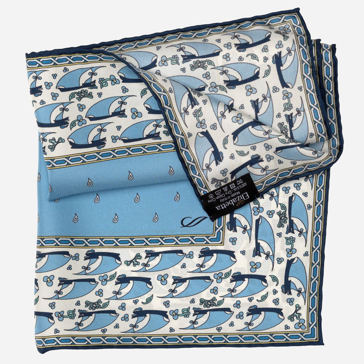 Light Blue Italian Silk Pocket Square