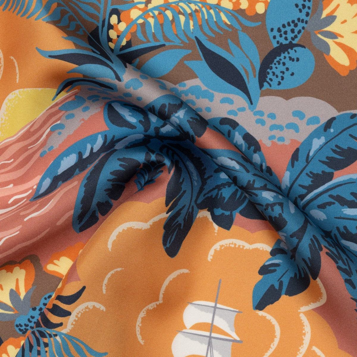 Italian Designer Peach Silk Pocket Square