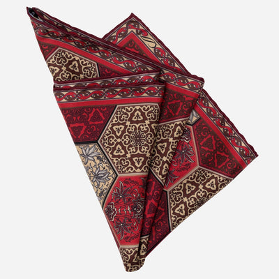 Luxury Italian Red Silk Pocket Square