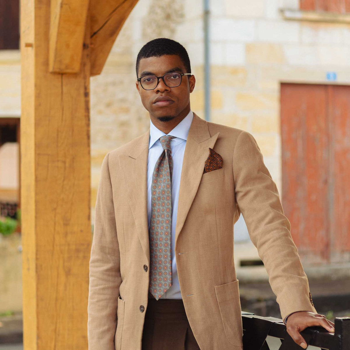 Men's luxury designer woven silk tie made in Italy