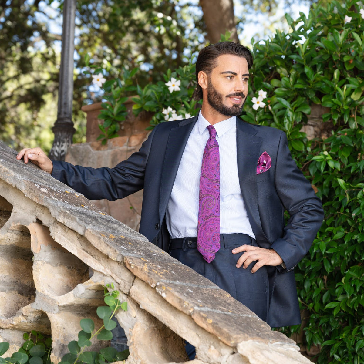 italian-designer-magenta-pink-silk-tie