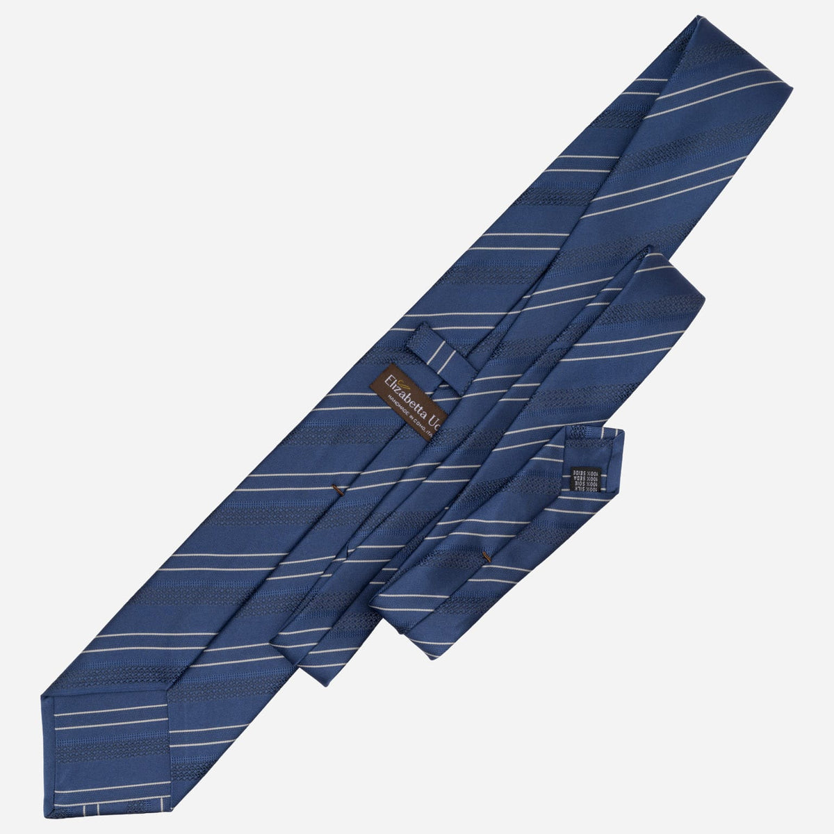 Handmade Marine Blue Striped Silk Tie
