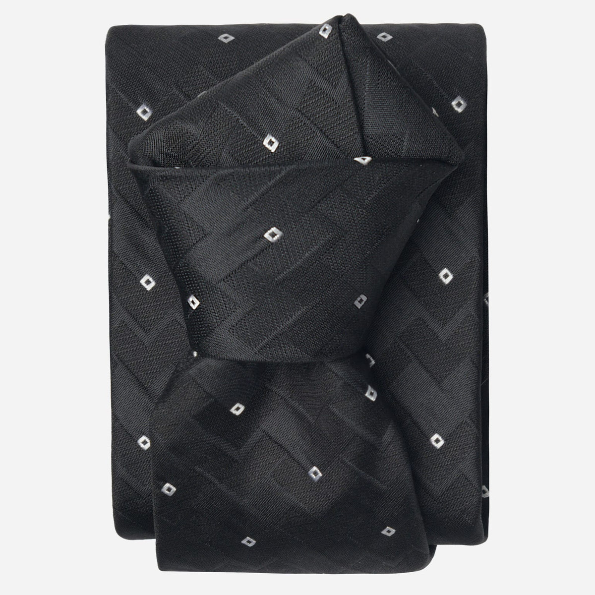 Italian Designer Black Silk Jacquard Tie