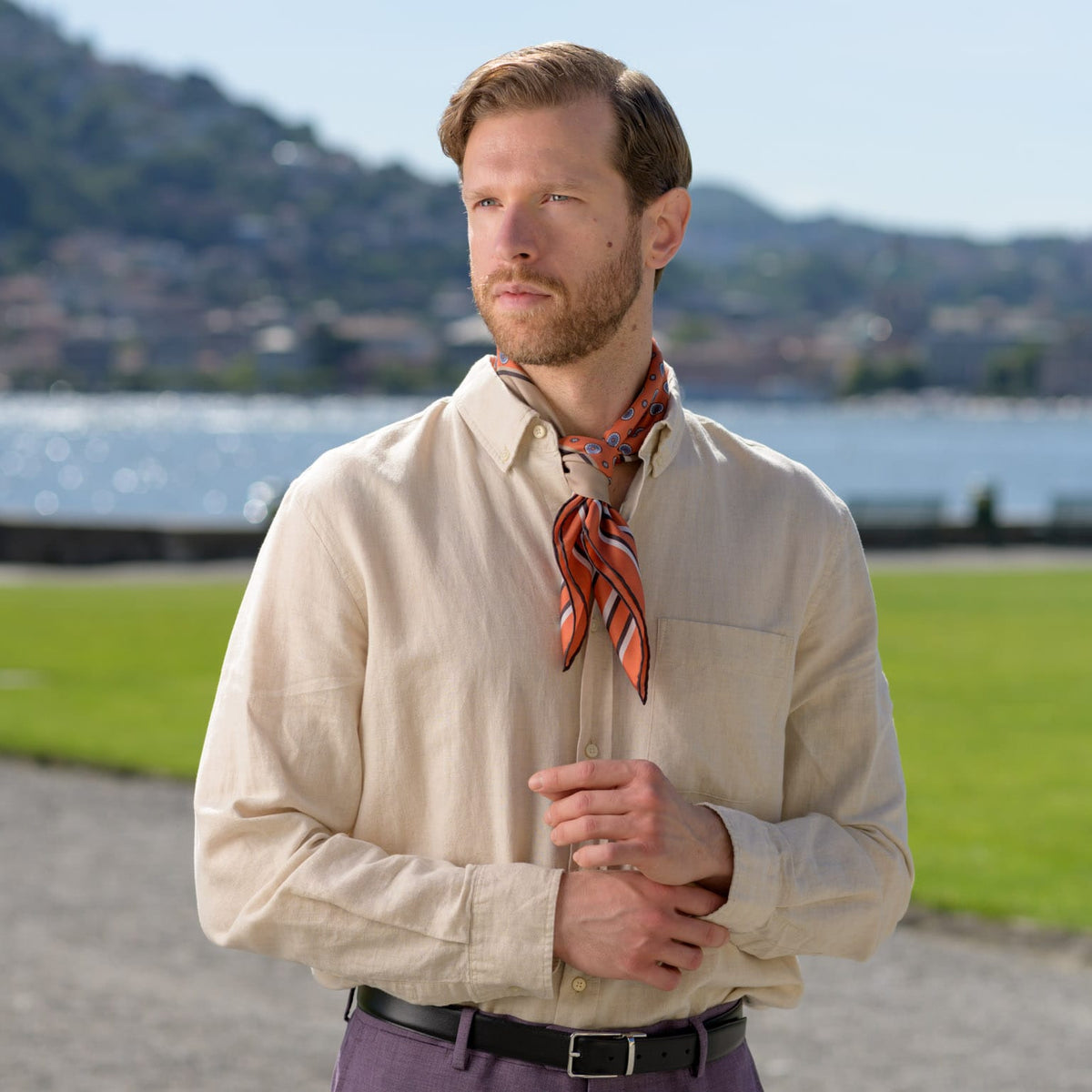 Tangerine Italian Silk Neckerchief