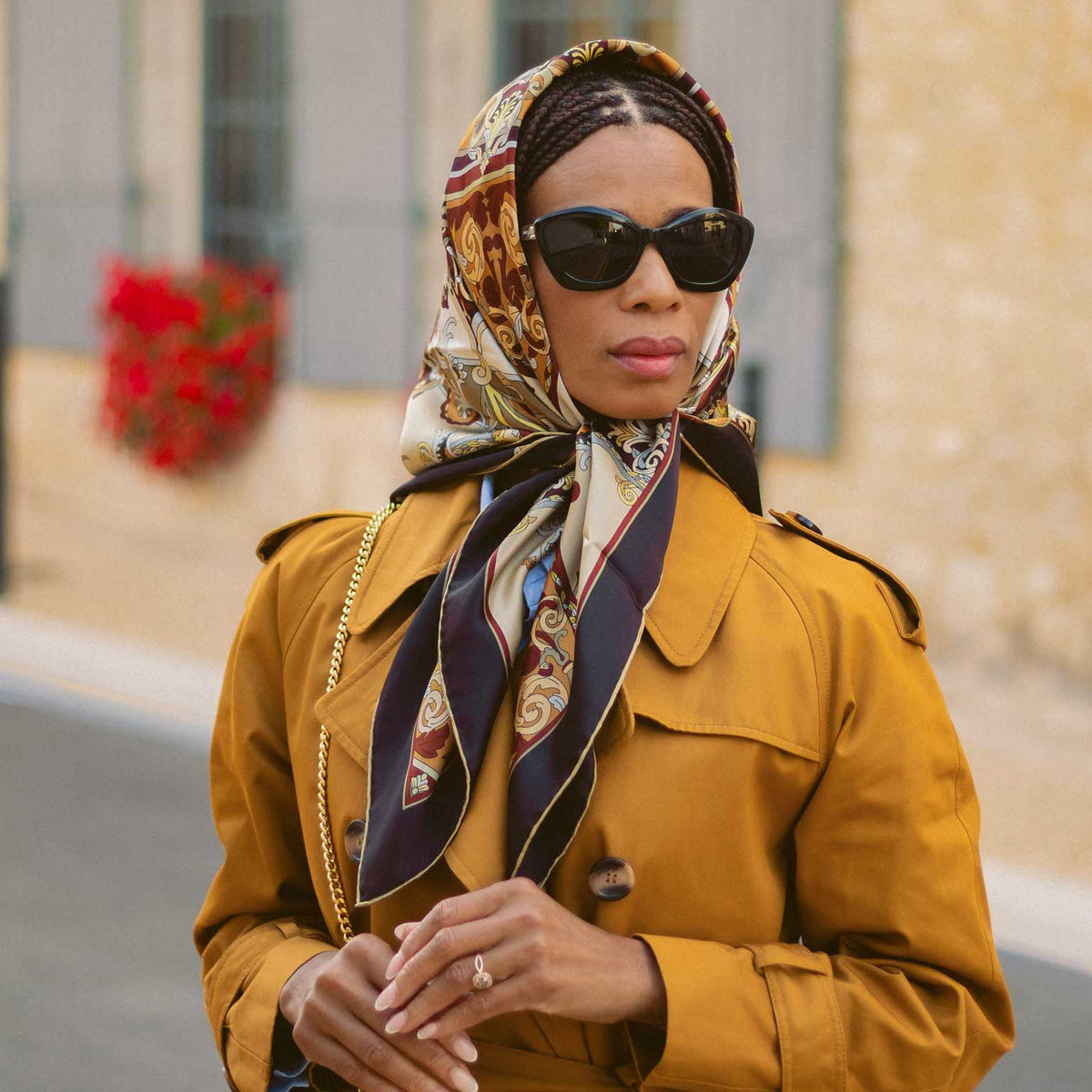 Italian designer silk paisley scarf