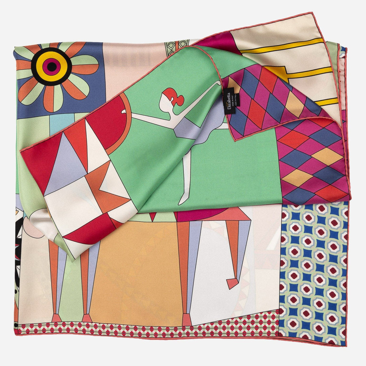 Italian Designer Pink Silk Square Scarf