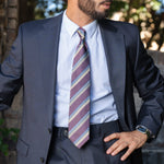 Designer Plum Striped Silk Tie
