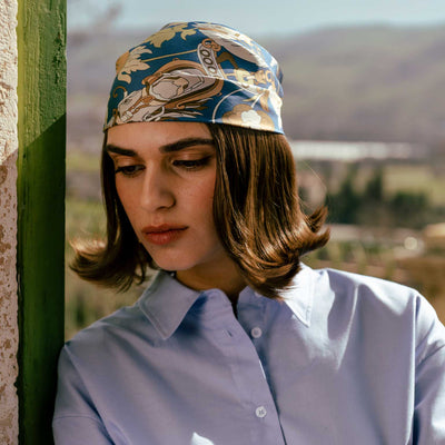 Women's Silk Bandana Midnight Blue