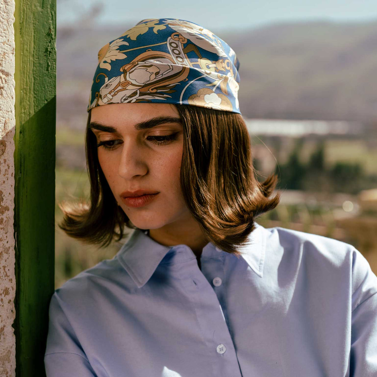 Women's Silk Bandana Midnight Blue