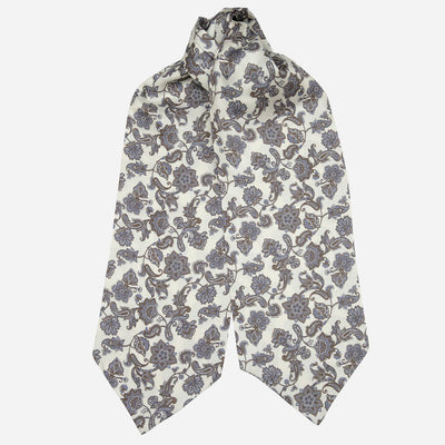 Ivory Paisley Italian Silk Ascot Tie