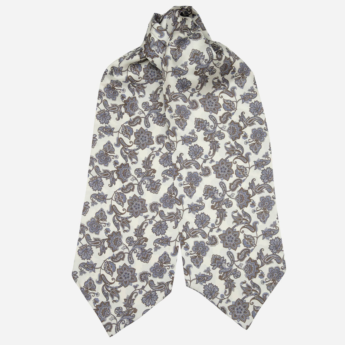 Ivory Paisley Italian Silk Ascot Tie