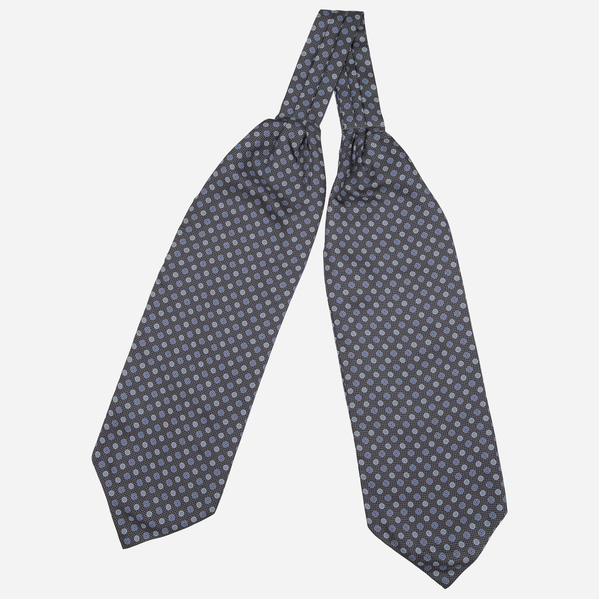 Nino - Silk Ascot Cravat Tie - Charcoal