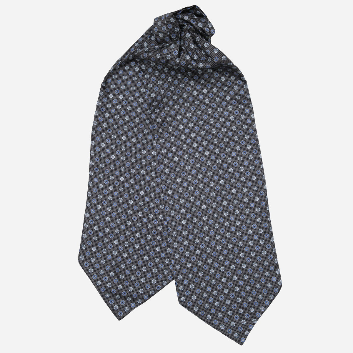 Nino - Silk Ascot Cravat Tie - Charcoal