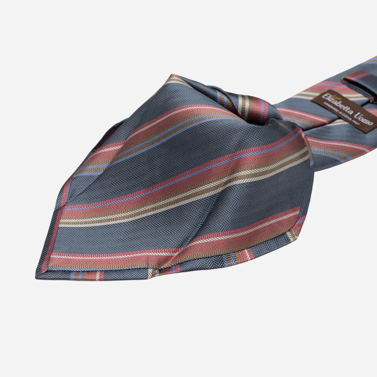 Sage Green Striped Italian Silk Tie