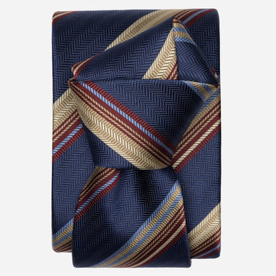 Designer Navy Striped Silk Tie