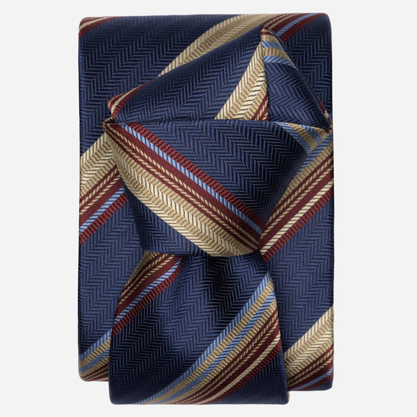 Designer Navy Striped Silk Tie